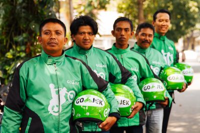 The rise of motorbike taxi ojek app mobile Indonesia Asia
